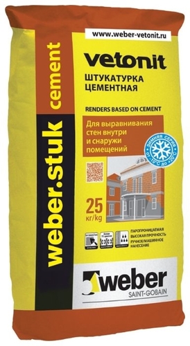 Штукатурка Weber Stuk Cement Winter, 25 кг Практик 