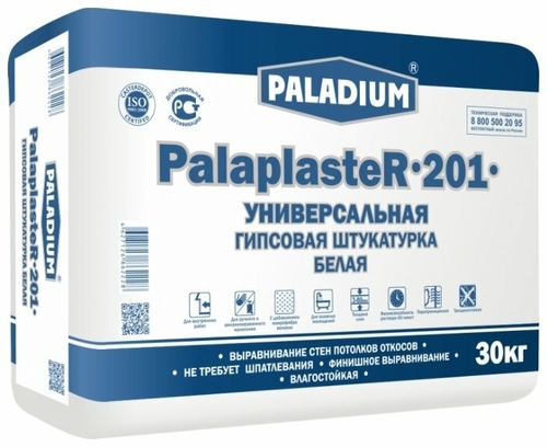 Штукатурка Paladium PalaplasteR-201 Белая, 30 кг Практик 