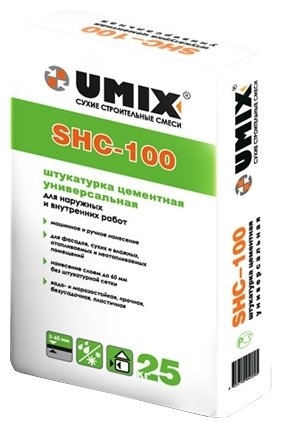 Штукатурка Umix Цементная SHC-100, 25 кг Практик 