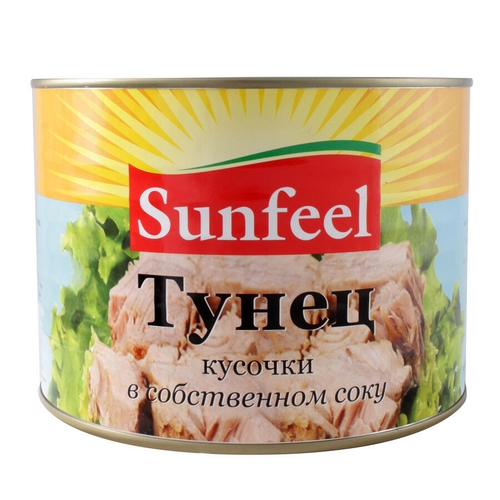 Рыбные консервы Sanfeel Тунец кусочки в с/с 