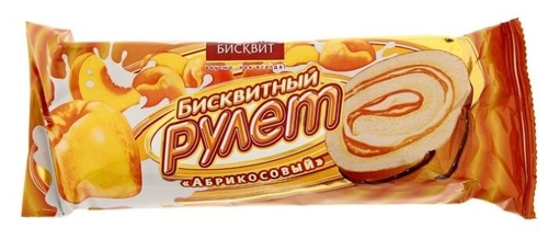 Рулет Русский бисквит бисквитный абрикосовый 175 г Продтовары 