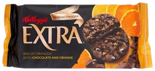 Печенье Kellogg's Extra гранола с шоколадом и апельсином, 75 г Продтовары 