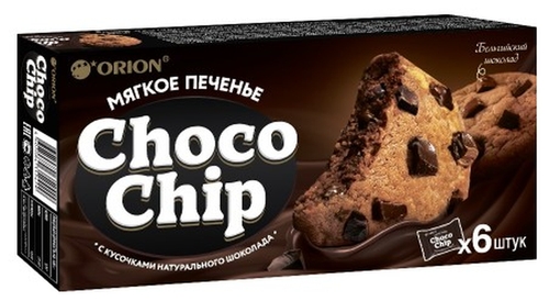 Печенье Orion Choco Chip с кусочками темного шоколада, 120 г Продтовары 