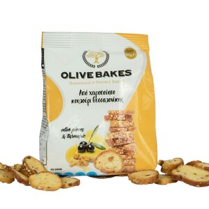 Хлебобулочные изделия Сухарики пшеничные с оливками и куркумой OLIVE BAKES 80г Простор 