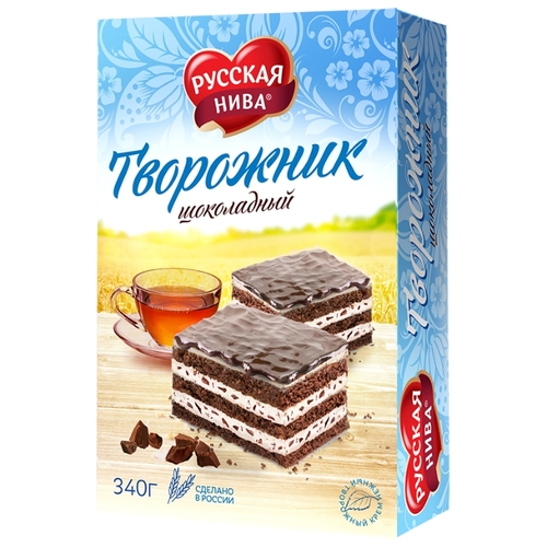 Торт Русская нива Творожник шоколадный Простор 