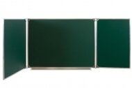 Доска магнитная меловая зеленая школьная трехсекционная WDK 100х300 см , ( Артикул : ДК-32 З ) Сделай Сам 