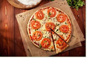 Постер Пицца, 108x72, Кухня (еда, напитки), Продукты питания, Цветная Соседи 