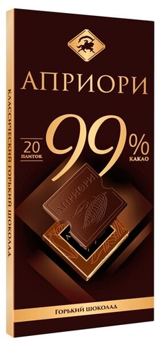 Шоколад Априори горький 99% какао порционный SPAR 
