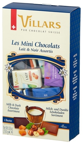 Шоколад Villars Les Minis Chocolate горький и молочный SPAR 
