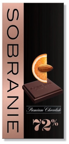 Шоколад SOBRANIE горький с апельсином и орехами 72% какао SPAR 