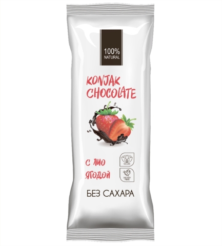 Шоколад без сахара Konjak Chocolate Клубничный 30 гр SPAR 