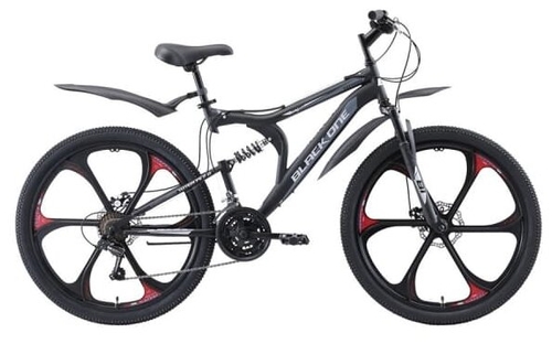 Велосипед Black One Totem FS 26 D FW черный/серый/серебристый 2018-2019, 16' (H000013913) Спортмастер 