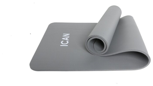 Коврик для фитнеса и йоги ICAN IYM-201, NBR, 183x60x1см, серый Спортмастер 