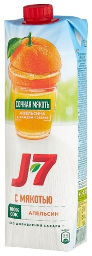 Сок J7 Апельсин, с крышкой, Светофор Бобруйск