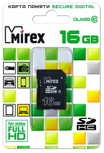 Карта памяти Mirex SDHC Class 10 16GB Связной 