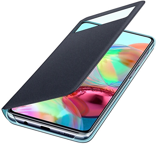 Чехол Samsung S View Wallet Cover для A71 Black (EF-EA715PBEGRU) Связной 