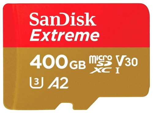 Карта памяти SanDisk Extreme microSDXC Class 10 UHS Class 3 V30 A2 160MB/s 400GB + SD adapter Связной 