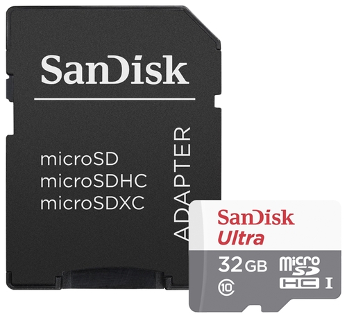 Карта памяти SanDisk Ultra microSDHC Class 10 UHS-I 80MB/s 32GB + SD adapter Связной 