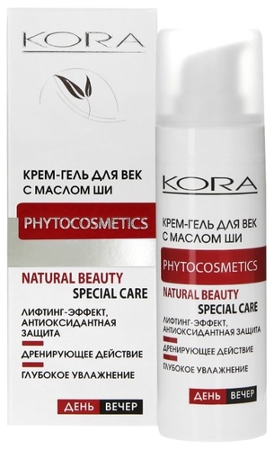 Kora Крем-гель для век с маслом ши от отеков и морщин Natural Beauty