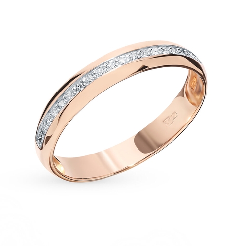 Золотое обручальное кольцо с бриллиантами Царское золото Витебск