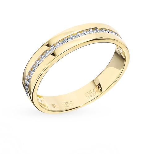 Золотое обручальное кольцо с бриллиантами Царское золото Жлобин
