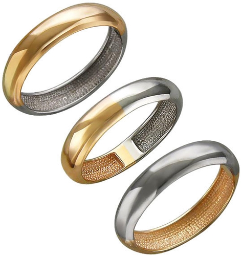 Золотое обручальное парное кольцо Эстет