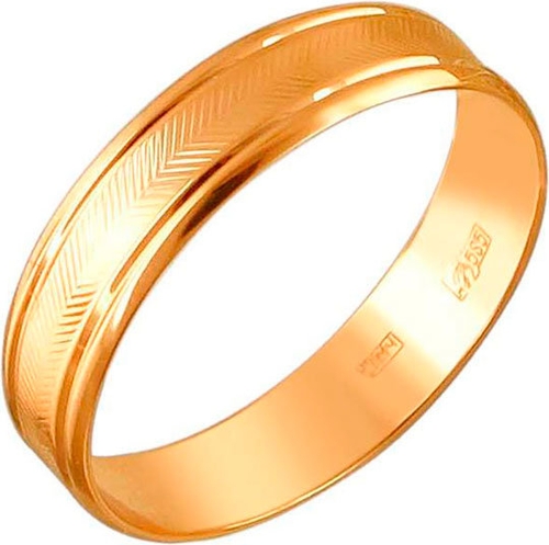 Золотое обручальное парное кольцо Эстет 01O710409, размер 21 мм