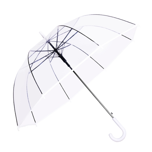 Зонт трость прозрачный с белым