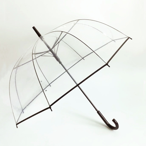 Зонт трость прозрачный с черной