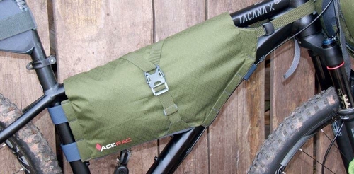 Аксессуары Сумка велосипедная в раму AcePac Roll Frame Bag M зелёная Твой велик 