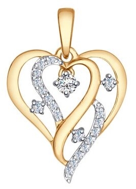 SOKOLOV Подвеска «Сердце» из золота с фианитами 035082