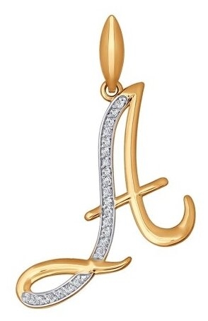 SOKOLOV Кулон-буква «А» из золота ZIKO Брест