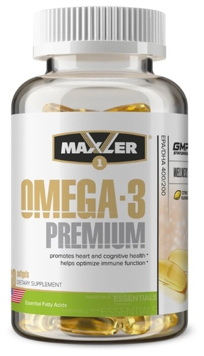 Омега жирные кислоты Maxler Omega 3 Premium (60 капсул) Zoobazar 