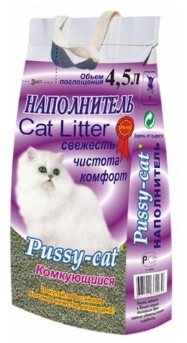 Комкующийся наполнитель Pussy-Cat 4.5 л Zoobazar Бобруйск