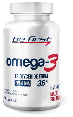 Омега жирные кислоты Be First Omega-3 + Vitamin E (90 шт.) Zoobazar 