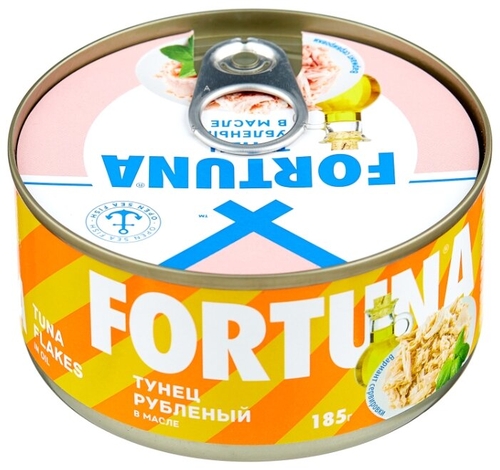 Fortuna Тунец рубленый в масле, 185 г