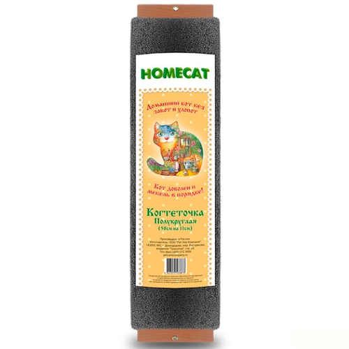 Когтеточка для кошек HOMECAT с кошачьей мятой полукруглая 58х11см Зоотовары 